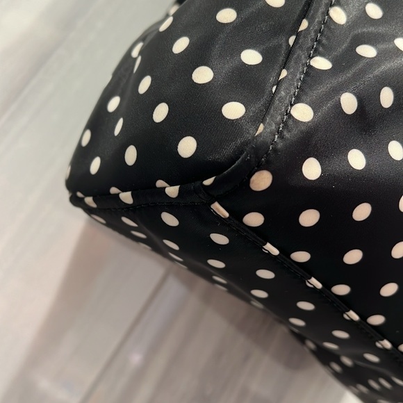 Kate Spade Black and White Polka Dot Fabric Handbag Crossbody EUC - Picture 8 of 17